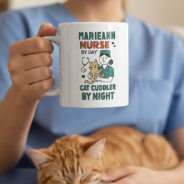 Caneca De Café Nurse by Day Cat Cuddler by Night – Cute Pet Lovin
