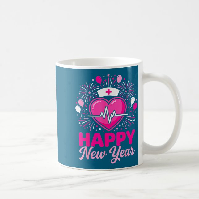 Caneca De Café Nurse Crew Heartbeat Nye Countdown Party Year Happ (Direita)