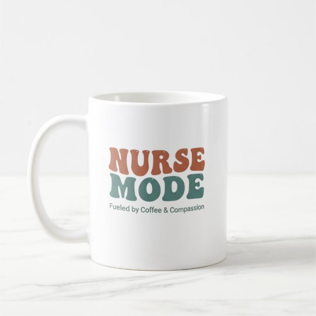 Caneca De Café Nurse Mode Retro Wavy Typography (Esquerda)
