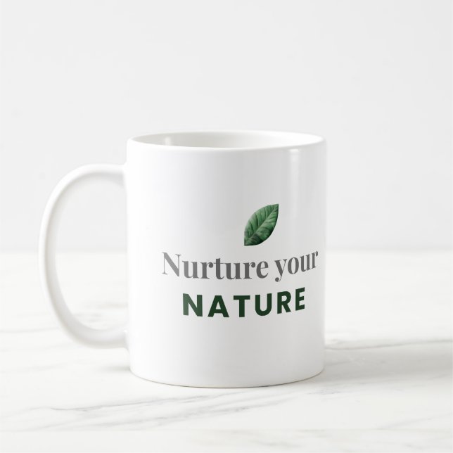 Caneca De Café Nurture Your Nature Minimal Motivational Mug (Esquerda)