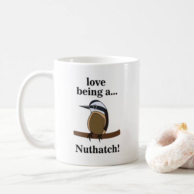 Caneca De Café Nuthatch Bird Backyard Birder Birdwatcher (Com Donut)