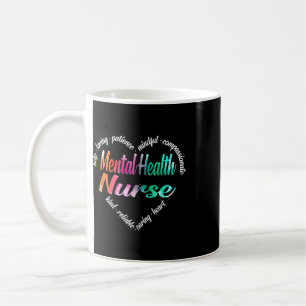 Caneca De Café Nuvem de Palavras Coração de Enfermeira de Saúde M