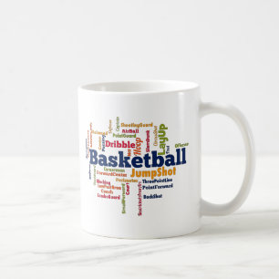 Caneca De Café Nuvem de Palavras de Basquete