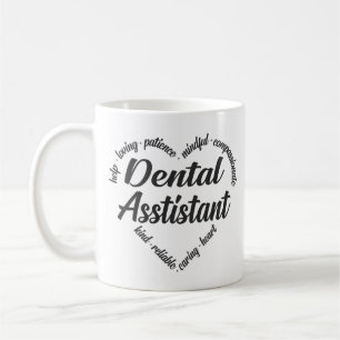 Caneca De Café Nuvem de Palavras do Coração do Assistente de Dent