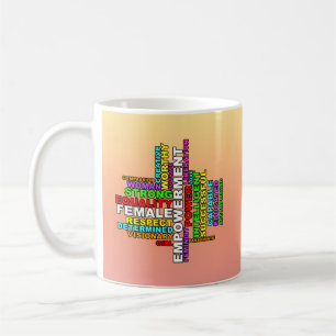 Caneca De Café Nuvem Forte de Palavras de Mulher