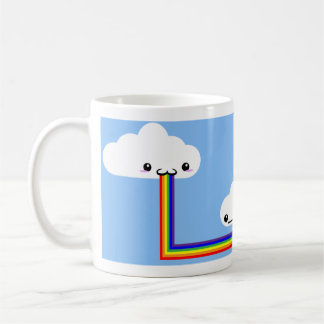 Caneca De Café Nuvem Puxando o Rainbow Mug
