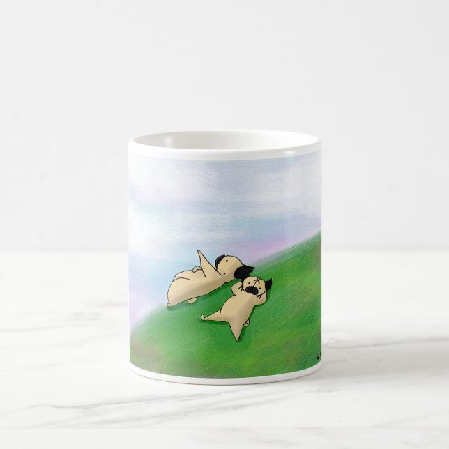 Caneca De Café Nuvem que olha Pugs (Centro)