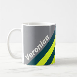 Caneca De Café Nuvem Retrô com Listras da Floresta com Nome