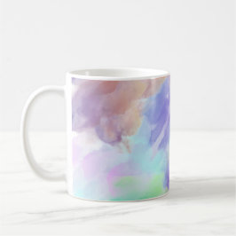 Caneca De Café Nuvens abstratas modernas em aquarela Pastel color