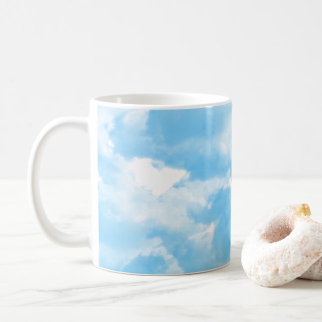 Caneca De Café Nuvens Céu Azul (Com Donut)