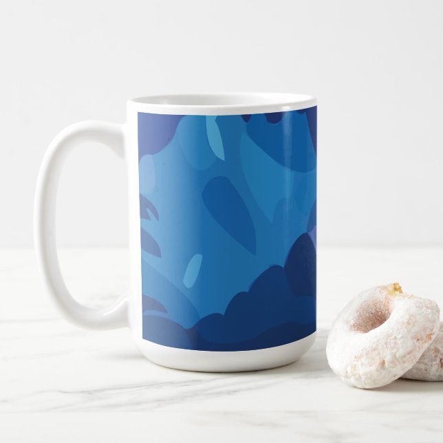 Caneca De Café Nuvens Coloridas de Tempestade  (Com Donut)