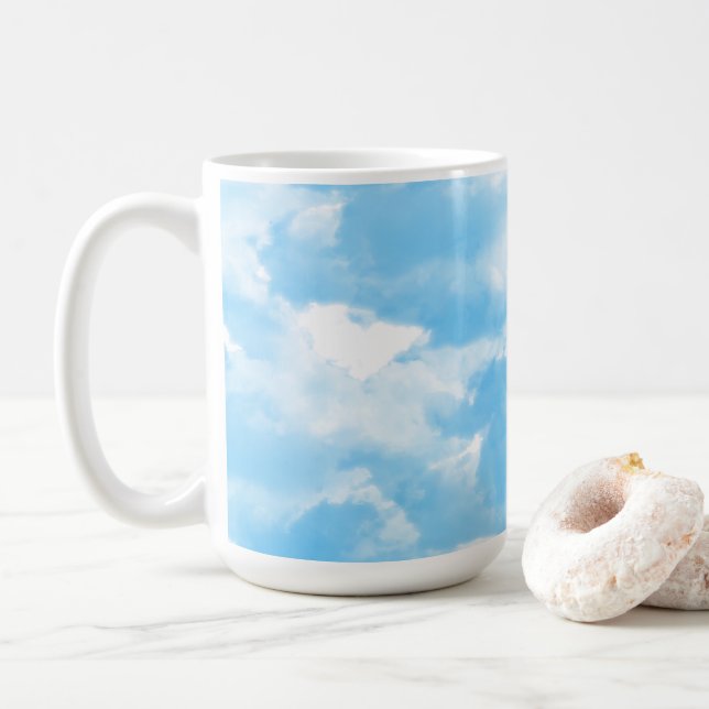 Caneca De Café Nuvens de Céu Azul (Com Donut)
