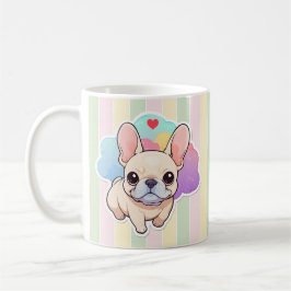 Caneca De Café Nuvens de Pastel do Cão-Grande Francês Kawaii