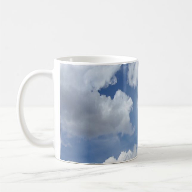 Caneca De Café Nuvens do Céu Azul + suas ideias (Esquerda)