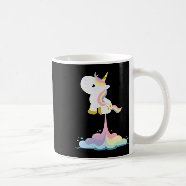 Caneca De Café Nuvens do Unicorn Rocket Rainbow (Direita)