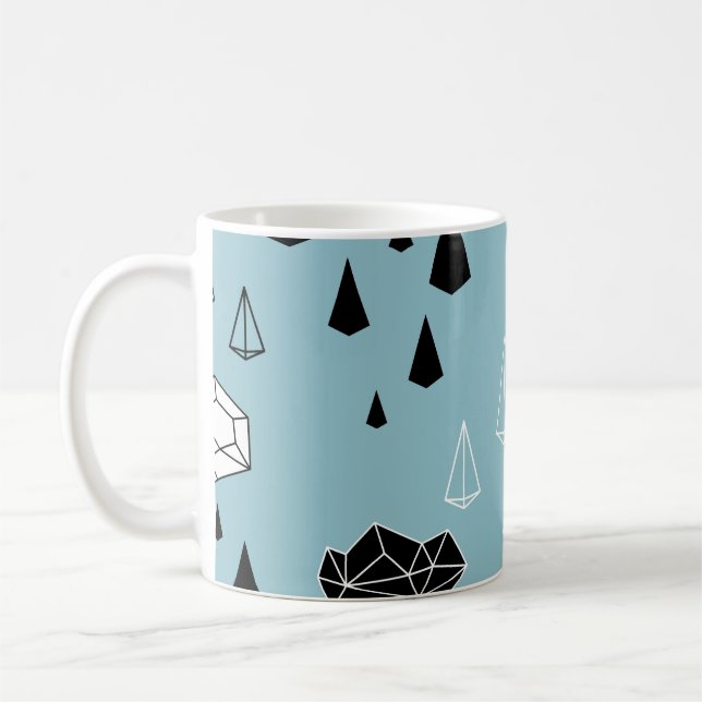 Caneca De Café Nuvens geométricas e chuva, padrão perfeito. (Esquerda)