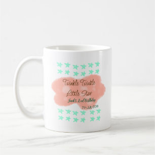 Caneca De Café Nuvens laranja brilham brilham estrelas pequenas v