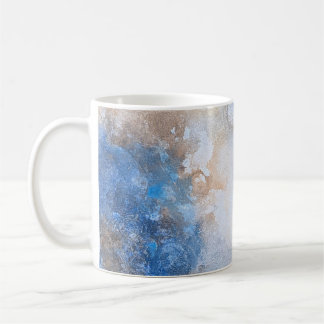 Caneca De Café Nuvens Texturizadas Azuis e de Areia Abstratas