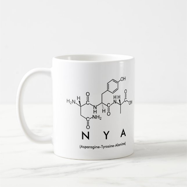 Caneca De Café Nya peptide name mug (Esquerda)