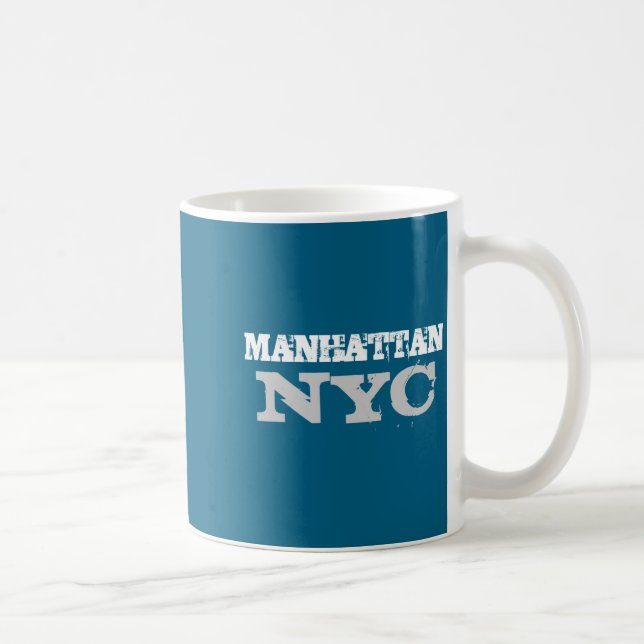 Caneca De Café Nyc Manhattan New York City Elegant Black Template (Direita)