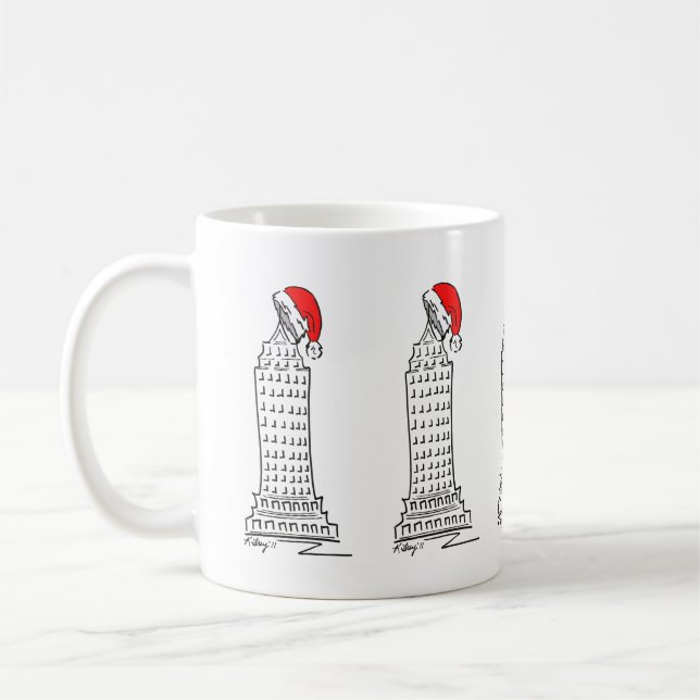 Caneca De Café NYC - NYC - NYC - Skyscraper Santa Claus Hat (Esquerda)
