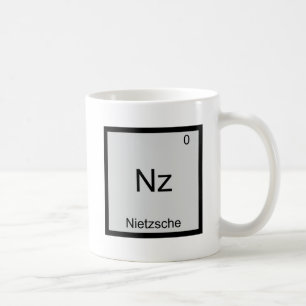 Caneca De Café Nz - Elemento Divertido Nietzsche Química Símbolo