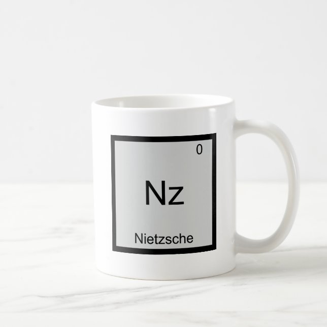 Caneca De Café Nz - Nietzsche Funny Element Chemistry Symbol Tee (Direita)