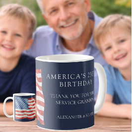 Caneca De Café O 250º Aniversário da América Vovô Veterano Obriga