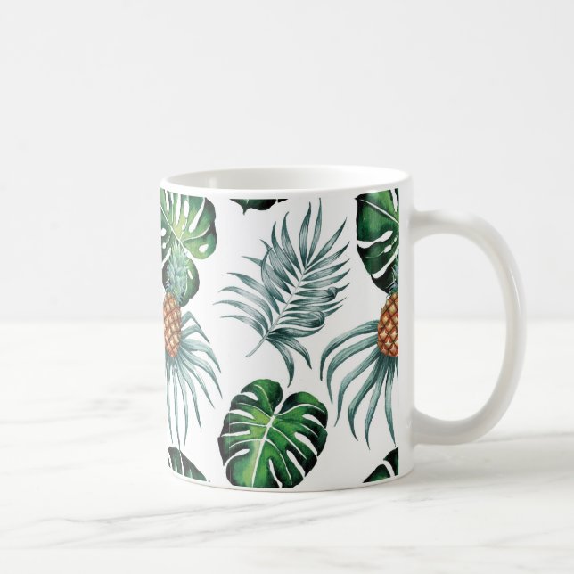 Caneca De Café O abacaxi da aguarela com verde sae do teste (Direita)