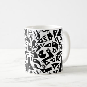 Caneca De Café O abstrato dá forma a 180318 - preto no branco