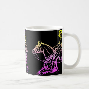 Caneca De Café O adestramento 3 mais esboça multicolorido