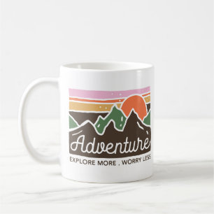 Caneca De Café O Adventure Explore mais se preocupa menos