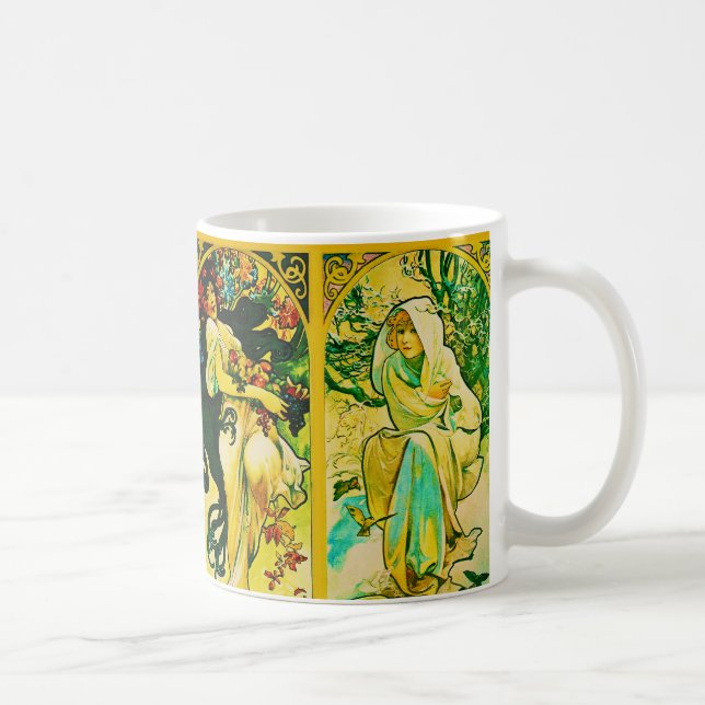 Caneca De Café O ~ Alphonse Mucha de quatro estações (Direita)
