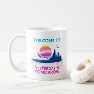 Caneca De Café O Amanhã de Ontem - Design Retro Synthwave