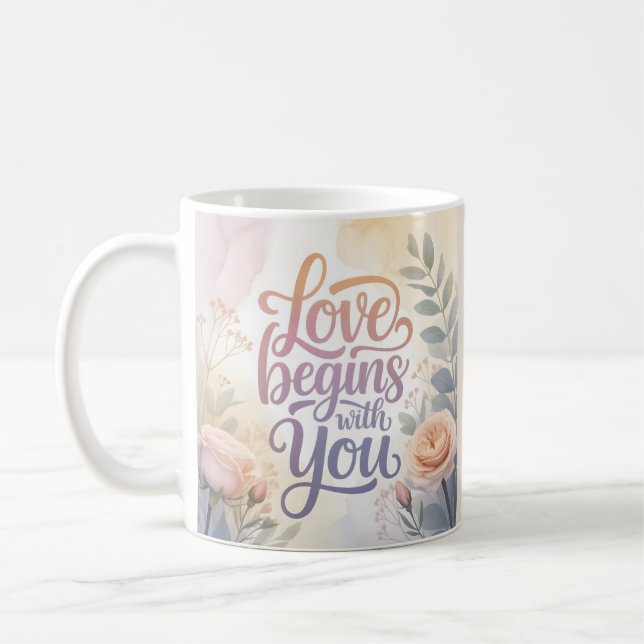 Caneca De Café O amor começa com você, namorado (Esquerda)