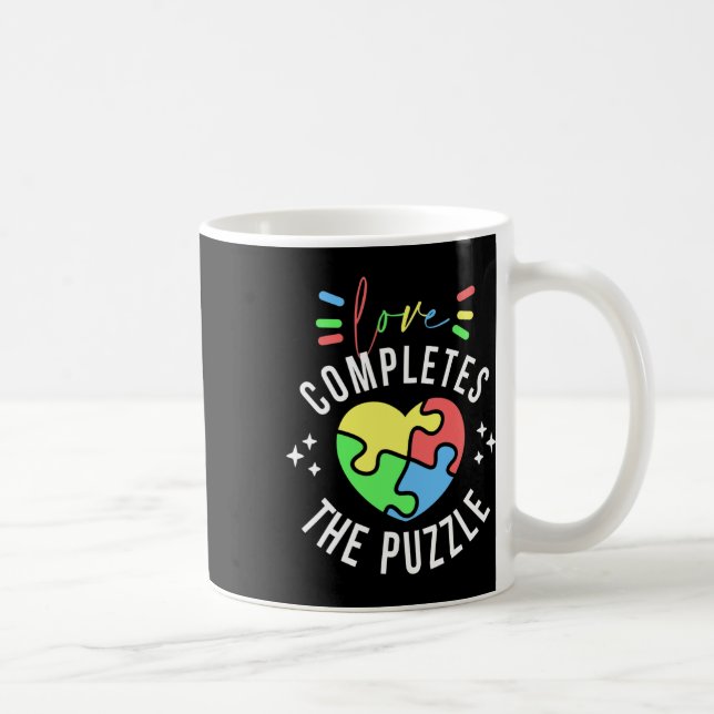 Caneca De Café O Amor Completa A Cotação De Consciência Do Autism (Direita)