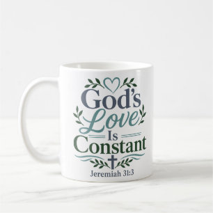 Caneca De Café O Amor de Deus é Constante Citação Devocional Bíbl