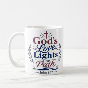 Caneca De Café O Amor de Deus Ilumina o Caminho Citação Cristã