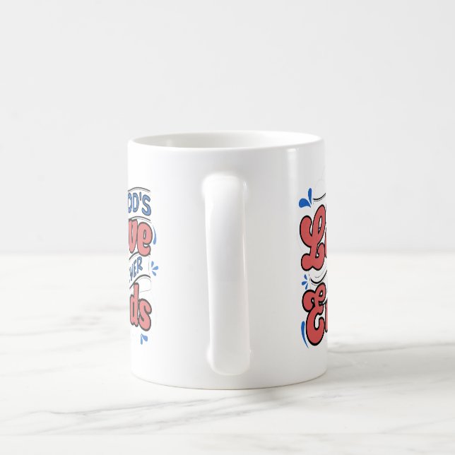 Caneca De Café "O amor de Deus nunca acaba com a tristeza" (Alça)
