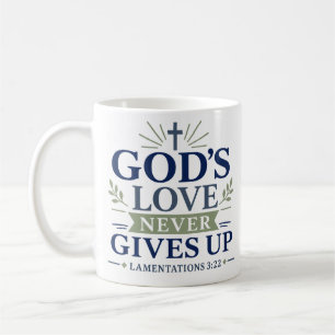 Caneca De Café O Amor de Deus Nunca Desiste Citação Elegante de V