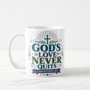 Caneca De Café O Amor de Deus Nunca Desiste de Encorajamento Cris
