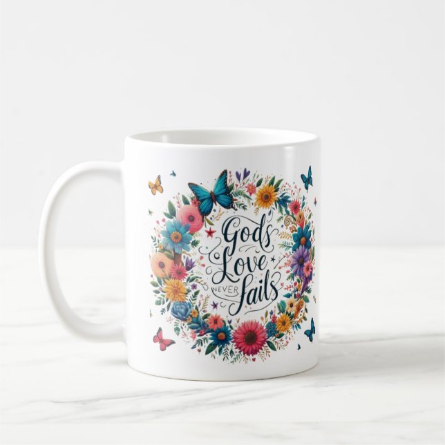Caneca De Café O amor de Deus nunca falha (Esquerda)