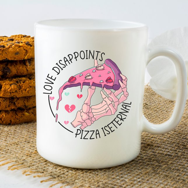 Caneca De Café O Amor Desaponta Pizza é Eterno (Criador carregado)