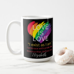 Caneca De Café O amor é amor, mês de orgulho motivacional LGBTq