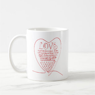 Caneca De Café O amor é o amor do paciente é gentil Bíblia cristã