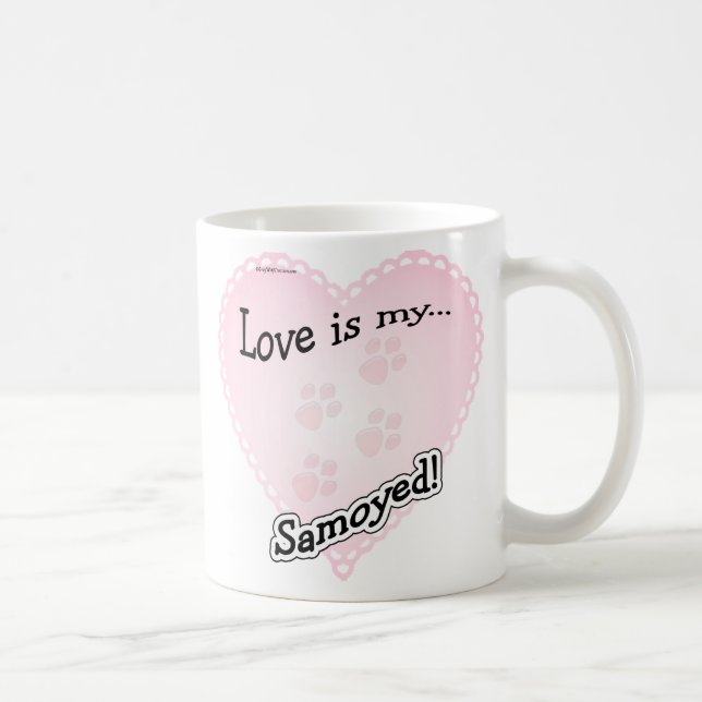 Caneca De Café O amor é o meu samoyed (Direita)