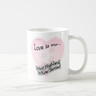 Caneca De Café O amor é o meu Terrier Branco da Highland Ocidenta