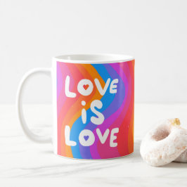 Caneca De Café O AMOR É O Orgulho gay do Arco-Íris Colorido
