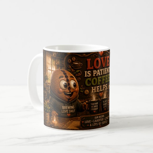 Caneca De Café O Amor é Paciência (Frente Esquerda)