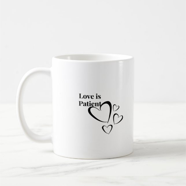 Caneca De Café O Amor é Paciente Calmo Estético  (Esquerda)